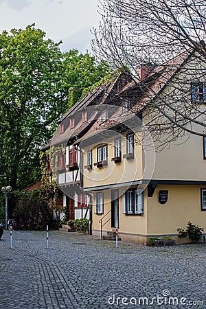 Scenic view of residential houses in Kramerbrucke, Germany Stock Photo