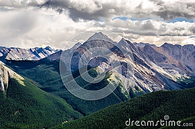 Scenic view of Rocky mountains range, Alberta, Canada Stock Photo