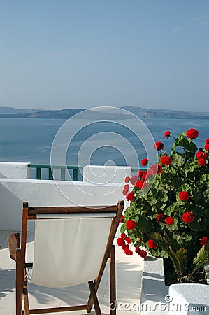 Scenic view santorini Stock Photo