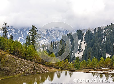 Scenic view of a Siri Paye pond in Kaghan valley, Pakistan Stock Photo