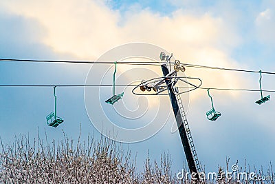 Scenic view of ski machinein winter ,Washington Stock Photo