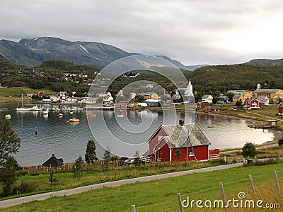 Talvik Fjord Town Harbour Norway 4 Stock Photo