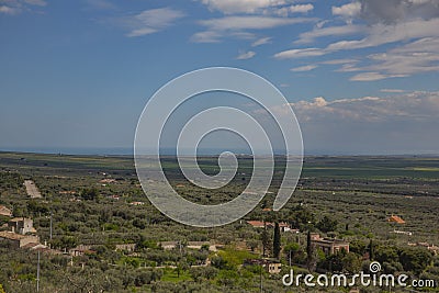 Tavoliere plains in Apulia, view from Gargano hillside, Italy Stock Photo