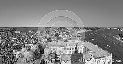 Scenic view to roof of san marco cathedral and skyline of Venice Stock Photo