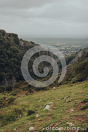 Scenic view from the top of Cheddar Gorge, Somerset, England Stock Photo