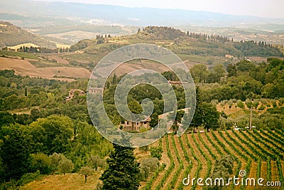 Typical Tuscany landscape, Italy Stock Photo