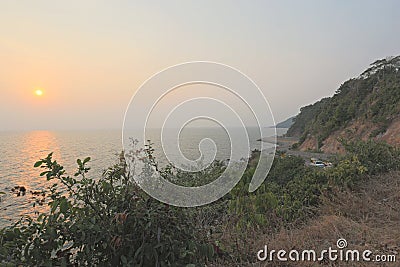 Scenic of viewpoint hill and seaside in Chanthaburi,Thailand. Stock Photo