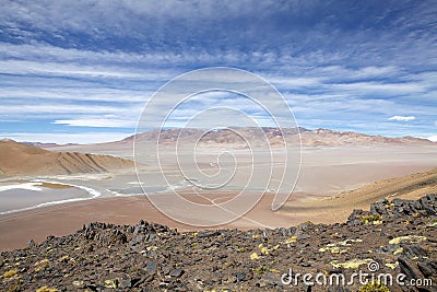Scenic viewpoint at Laguna Grande at the Puna de Atacama, Argentina Stock Photo