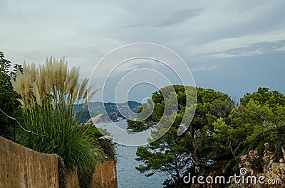 Scenic views of Cala de Sant Francesc, Blanes Bay coastline, Costa Brava, Spain, Catalonia Stock Photo