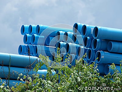 Scenic Water Pipes Storage Stock Photo