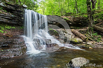 Scenic Waterfall in Ricketts Glen State Park in The Poconos in P Stock Photo