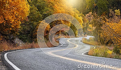 Scenic winding byway Alpine loop in Utah Stock Photo