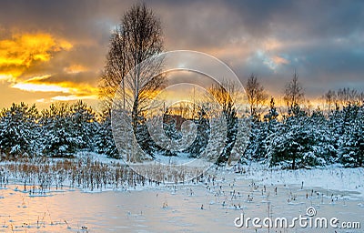 Scenic winter landscape Stock Photo