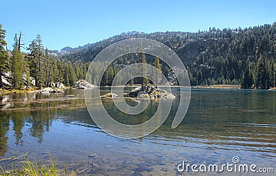 Scenic Woods lake Stock Photo