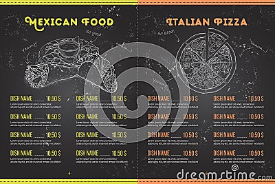 Scetch horisontal menu design Vector Illustration