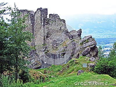 Schalun Castle German Burg Schalun or Ruine Schalun, also known colloquially as Wildschloss Castle in the wild - Vaduz Stock Photo