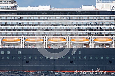 Schat-Harding lifeboats install on th MS Westerdam the world famous luxury cruise ship Editorial Stock Photo