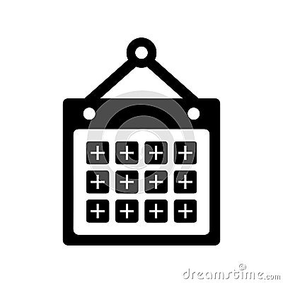 Schedule black icon, appointment, calendar, day, event, month, plan Stock Photo