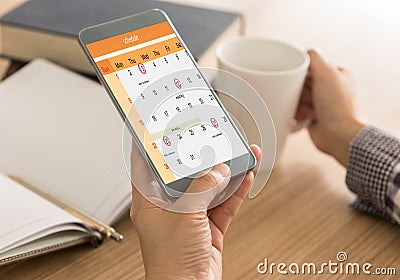 Schedule on the calendar as reminders Stock Photo