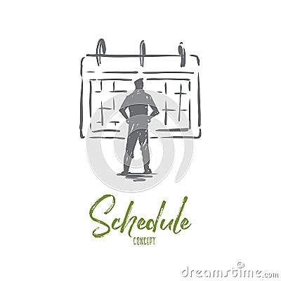 Schedule, calendar, time, deadline, event concept. Hand drawn isolated vector. Vector Illustration