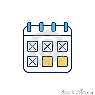 Schedule creation for tasks RGB color icon Vector Illustration