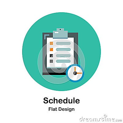 Schedule Flat Icon Vector Illustration