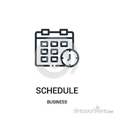 schedule icon vector from business collection. Thin line schedule outline icon vector illustration. Linear symbol Vector Illustration