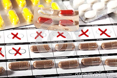 Schedule of medication Stock Photo