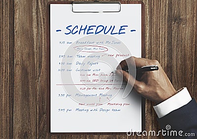 Schedule Planning Time Activity Concept Stock Photo