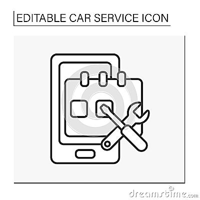 Schedule service line icon Vector Illustration