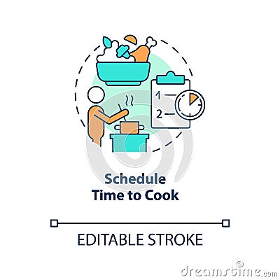 Schedule time to cook concept icon Vector Illustration