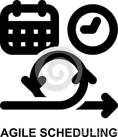 scheduling, schedule, time, calendar, agile, project management outline icon Vector Illustration