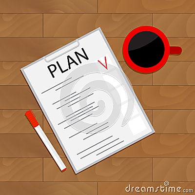 Scheduling tasks top view Vector Illustration