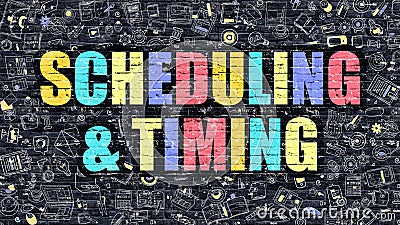 Scheduling and Timing in Multicolor. Doodle Design. Stock Photo