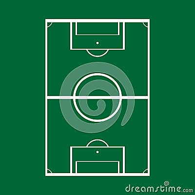 Schematic drawing of a football field, top view. Vector illustration. Vector Illustration