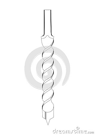 an schematic drawing of a drill. Vector Illustration Vector Illustration