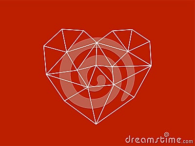 Schematic heart on red background Stock Photo