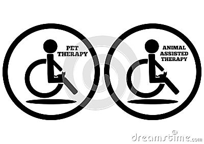 Schematic representation of a disabled person in a wheelchair wi Vector Illustration