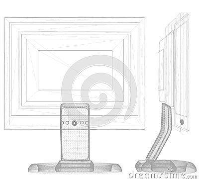 Schematic view of an LCD wireframe Stock Photo