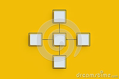 Scheme made from empty buttons. Hierarchical organizational chart concept Stock Photo
