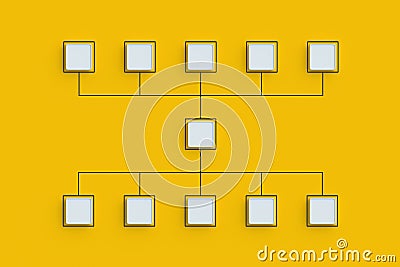 Scheme made from empty buttons. Hierarchical organizational chart concept Stock Photo