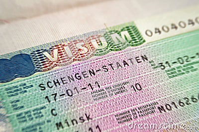 Schengen visa Stock Photo
