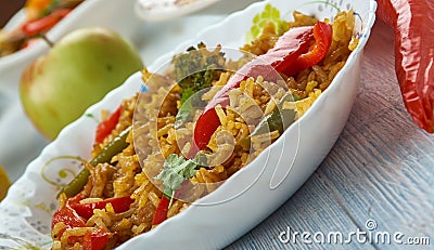 Schezwan Fried Rice Stock Photo