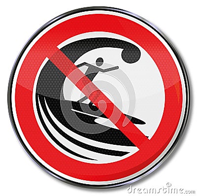 Sign with a surf ban Vector Illustration