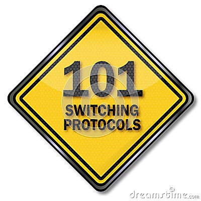 Computer sign 101 switching protocols Vector Illustration