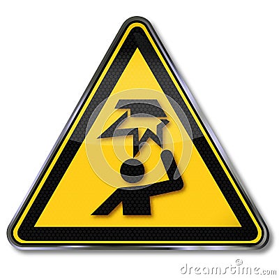 Warning of obstacles in the head area Vector Illustration