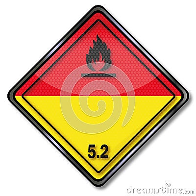 Danger Sign dangerous goods Class 5.2 Vector Illustration