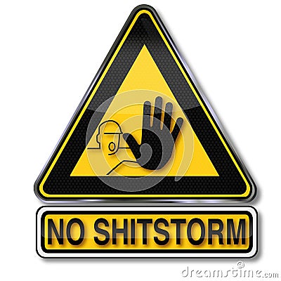Prohibition sign for a shit storm Vector Illustration