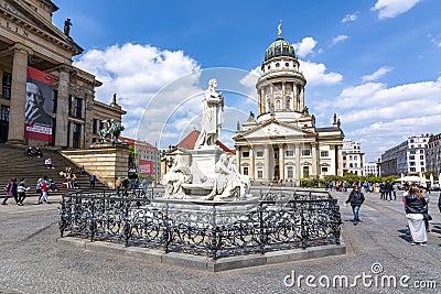 Schiller monument on Gendarmenmarkt, Berlin, Germany Editorial Stock Photo