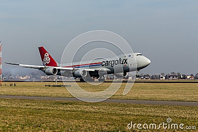 Schiphol Airport, North Holland/The Netherlands - February 16 2019: Cargolux Airlines International Boeing 747-8F LX-VCF Editorial Stock Photo